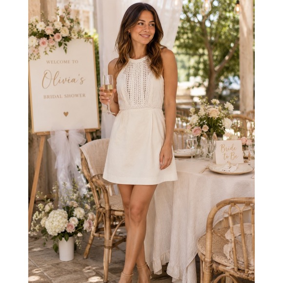 Lilly Pulitzer Dresses & Skirts - Lilly Pulitzer Charlize Stretch Shift Dress Women 12 Resort White Eyelet Bridal